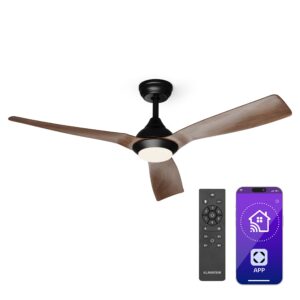 Klarstein Fiji Flow 2 v 1 Smart, stropný ventilátor, Ø 132 cm, stmievateľné LED svetlo, diaľkové ovládanie, ovládanie cez aplikáciu, 2 smery chodu Ampera.SK