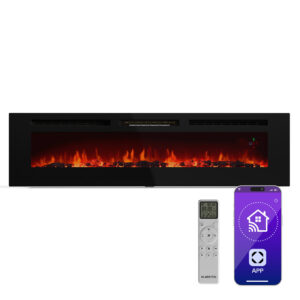 Klarstein Galeras Smart Inteligentný elektrický krb, 2 nastavenia teploty, 16 - 30°| LED ilúzia plameňa, Možnosť pripojenia k IOT Ampera.SK