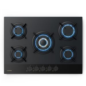 Klarstein Goldflame Nano plynová varná doska, 5 mosadzných horákov, Nano povlak, LPG/zemný plyn Ampera.SK