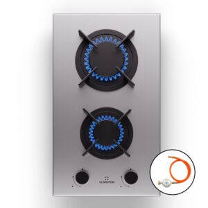 Klarstein Goldflame, plynová varná doska, 2 mosadzné horáky, nehrdzavejúca oceľ Ampera.SK