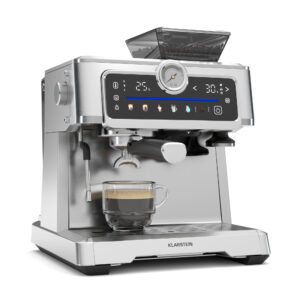 Klarstein GrandPresso Touch kávovar, 20 barov, integrovaný mlynček, indikátor tlaku, mliečna pena Ampera.SK