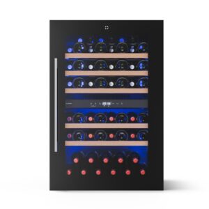 Klarstein Illuminosa vstavaná chladnička na víno | Dvojzónová | UV ochrana | 143 litrov | 57 fliaš | 60 cm Ampera.SK