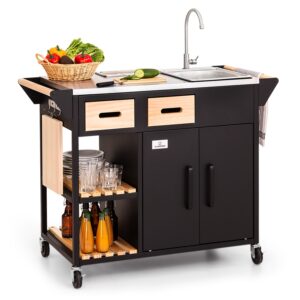 Klarstein Jersey, vonkajšia kuchyňa, drez, ušľachtilá oceľ, prenosná, kryt proti dažďu Ampera.SK