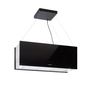 Klarstein Kronleuchter XL, digestor, 90 cm, ostrovčekový, 590 m³/h, dotykové ovládanie, LED, čierny Ampera.SK
