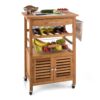 Klarstein Louisiana, servírovací vozík, kuchynský vozík, 5 poschodí, drevený držiak na utierky, mobilný Ampera.SK