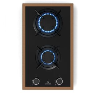 Klarstein Lumiflame plynová varná doska, 2 horáky, medený rám, elektrické zapaľovanie, výkon 4,2 kW Ampera.SK