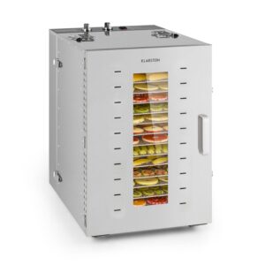 Klarstein Master Jerky 16, sušička potravín, 1500 W, 40 - 90 °C, 15-hod. časovač, nehrdzavejúca oceľ, strieborný Ampera.SK