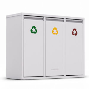 Klarstein Ordnungshüter 3, odpadkový kôš, 45 litrov, 3 recyklačné koše, nástenná inštalácia Ampera.SK