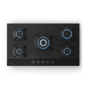 Klarstein Plynová varná doska Velaire, 5-horáková s elektrickým zapaľovaním, Kompatibilná so zemným plynom a LPG, 10400 W, 90 cm Ampera.SK