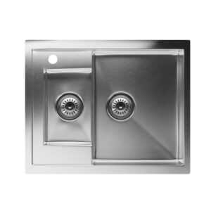 Klarstein TitanSteel kuchynský drez, 61 x 50 cm, 2 umývadlá, nehrdzavejúca oceľ, žiaruvzdorný Ampera.SK