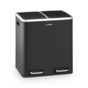 Klarstein Trash Gordon, pedálový odpadkový kôš, 30 l/2 x 15 l, tichý, PP, ušľachtilá oceľ, čierny Ampera.SK