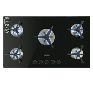 Klarstein Trifecta 5, plynová varná doska, 5 trojuholníkových horákov, sklokeramika, čierna Ampera.SK