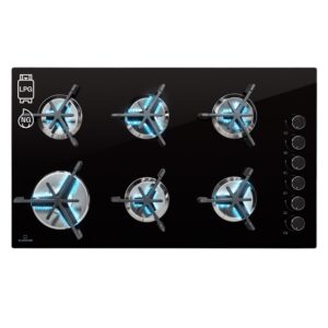 Klarstein Trifecta 6, plynová varná doska, 6 horákov, veľký, normálne a pomocné horáky, sklokeramika Ampera.SK