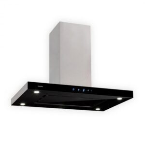 Klarstein Valeria, digestor, 90 cm, ostrovčekový, 650 m³/h, dotykový panel, LED, sklo, nehrdzavejúca oceľ, čierny Ampera.SK