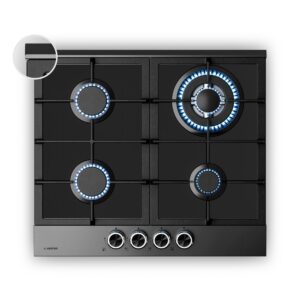 Klarstein Verosteel plynová varná doska, 4 horáky, elektrické zapalovanie, kompatibilná s zemným plynom a LPG, 8000 W, 60cm Ampera.SK