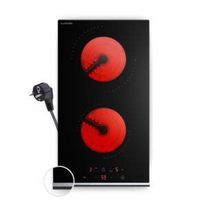 Klarstein Verosteel sklokeramická varná doska, Minimalistická, výkonná, 2 varné zóny, 3000 W, 30 cm Ampera.SK