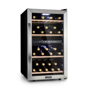 Klarstein Vinamour 45D, vinotéka, 118 l, 45 fliaš, 5–18°C, 2 zóny, nehrdzavejúca oceľ Ampera.SK