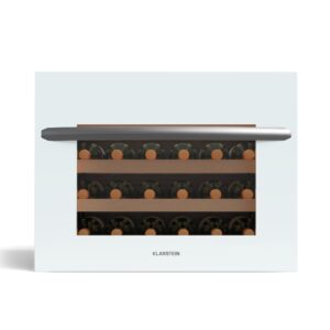Klarstein Vinsider 24 Vstavaná vinotéka Uno, 24 fliaš, Integrovateľná, LED, biele sklenené dvere Ampera.SK
