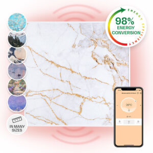 Klarstein Wonderwall Air Art Smart, infračervený ohrievač, 60 x 60 cm, 350 W, aplikácia, mramor I Ampera.SK