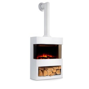 Klarstein Zermatt, elektrický krb, 900/1800 W, ilúzia plameňa, dymová rúra, biely Ampera.SK