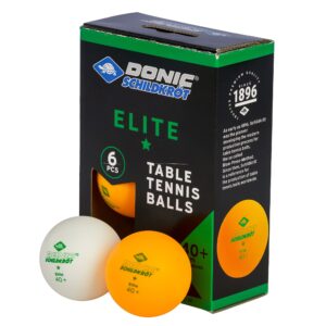 Loptičky na stolný tenis DONIC Elite TT-Ball * 6ks - biele a oranžové SCHILDKROT www.ampera.sk