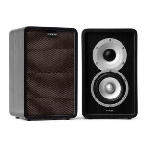 Numan Retrospective 1979 S, dva 2-cestné reproduktory, čierne, čiernohnedý poťah Ampera.SK