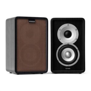 Numan Retrospective 1979 S, dva 2-cestné reproduktory, čierne, hnedý poťah Ampera.SK