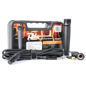 Power Dynamics PDM57, dynamický mikrofón, XLR, vrátane kábla, držiaka, adaptéra Ampera.SK