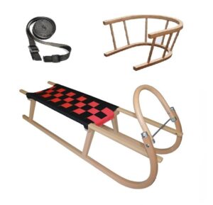 Sane drevené SULOV Tatra dĺžka 120 cm + ohrádka + popruh - čierno-červené SULOV www.ampera.sk