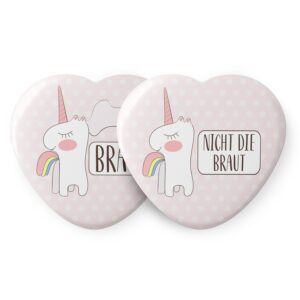 Spielehelden Odznaky Herz Einhorn Dievčenská rozlúčka so slobodou 12 odznakov 5,6 cm Extra veľké Darček na dievčenskú rozlúčku so slobodou Ampera.SK