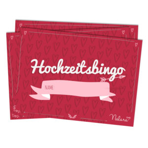 Spielehelden Svadobné bingo 16 otázok o vlastnostiach 50 ks.   Dizajn srdcaDIN A5 Ampera.SK