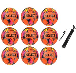 Výhodný akčný set - 9x Futbalová lopta SELECT FB Brillant Super TB SK Chance Liga 2024/25 5 oranžový-modrý SELECT www.ampera.sk